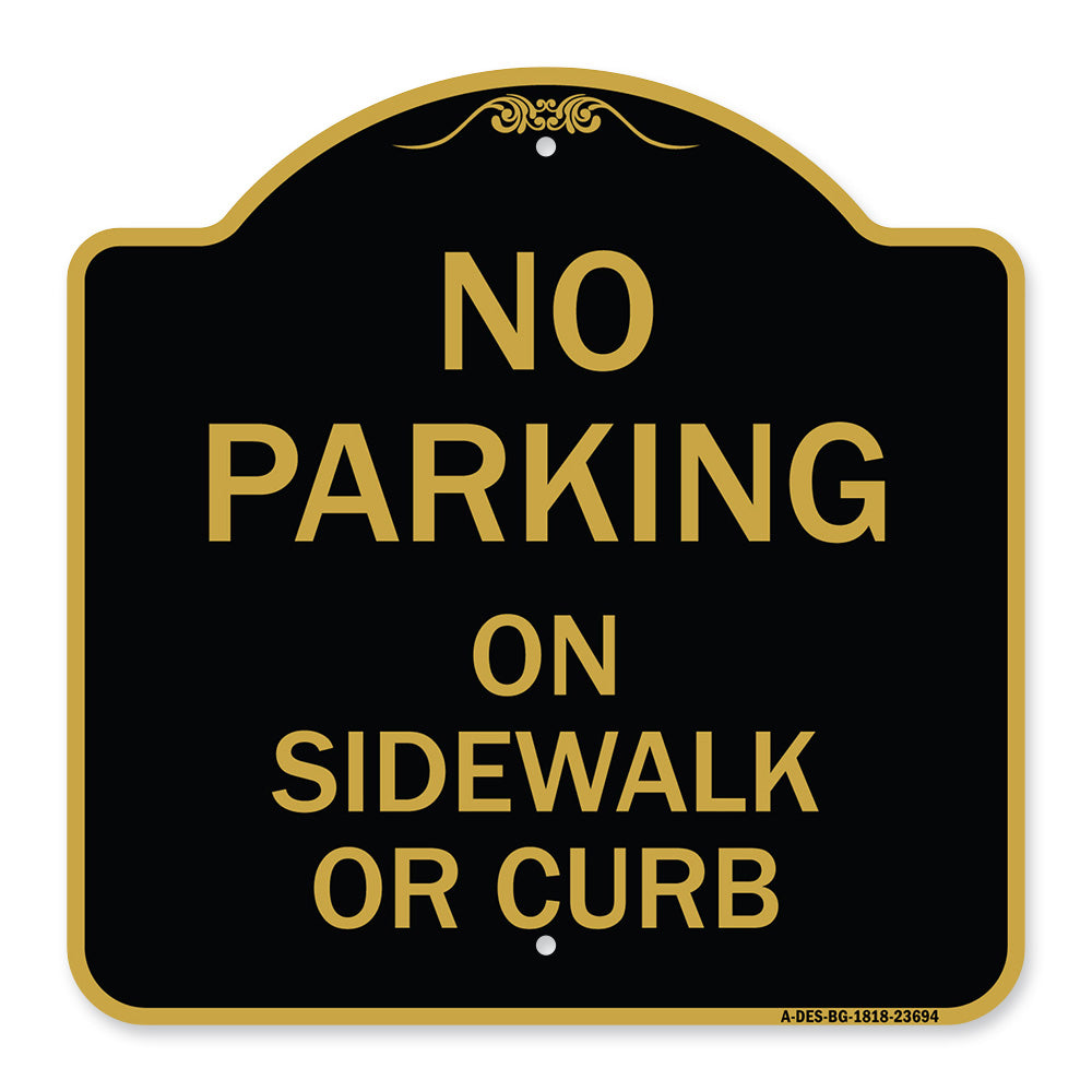 No Parking on Sidewalk or Curb