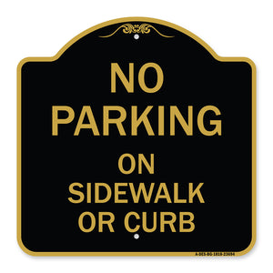 No Parking on Sidewalk or Curb