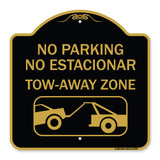 No Parking No Estacionar Tow Away Zone (With Graphic) Directional Arrow) Tacionamiento Zona De Cargamento