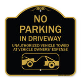 No Parking in Driveway Unauthorized Vehicles Towed