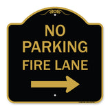 No Parking Fire Lane (With Right Arrow)