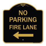 No Parking Fire Lane (With Left Arrow)