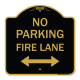 No Parking Fire Lane (With Bidirectional Arrow)