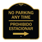 No Parking Anytime Prohibido Estacionar (With Right Arrow)