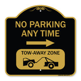 No Parking Anytime Tow-Away Zone with Right Arrow
