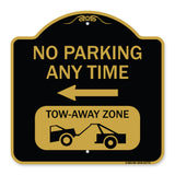No Parking Anytime Tow-Away Zone with Left Arrow