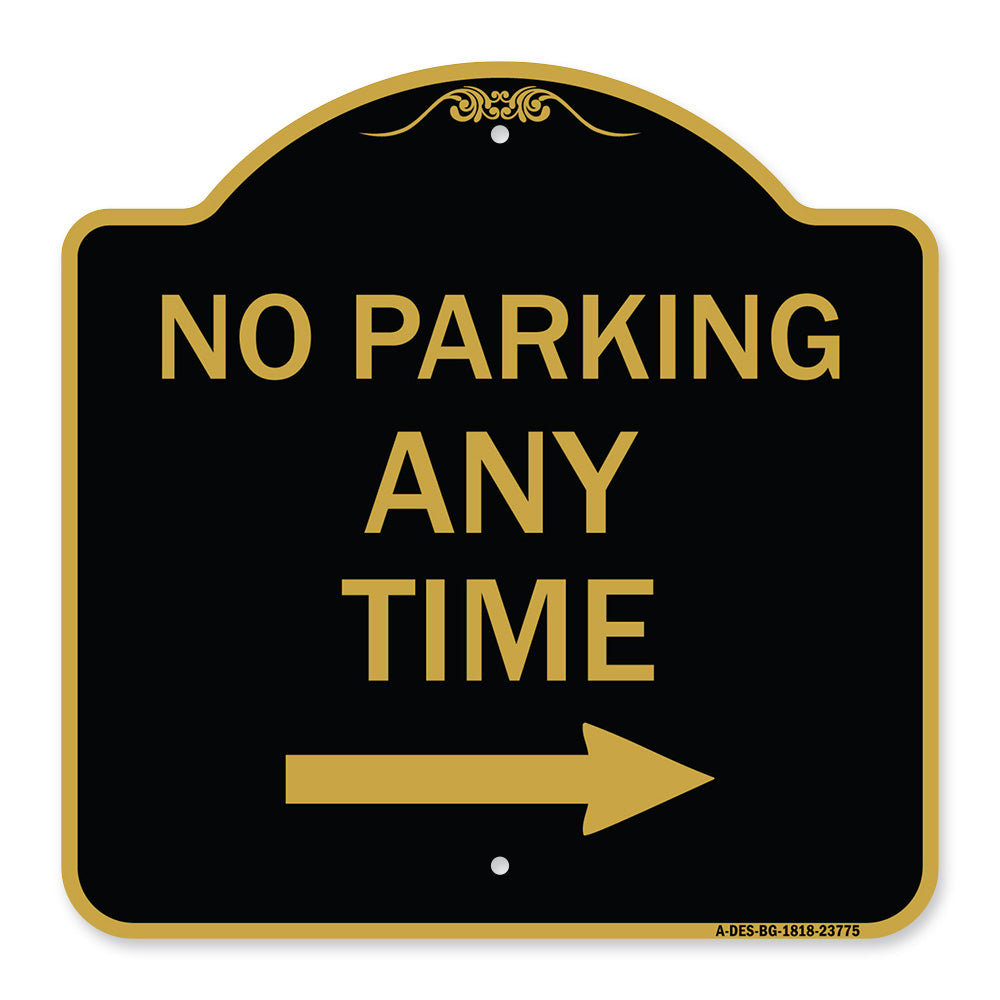 No Parking Anytime with Right Arrow
