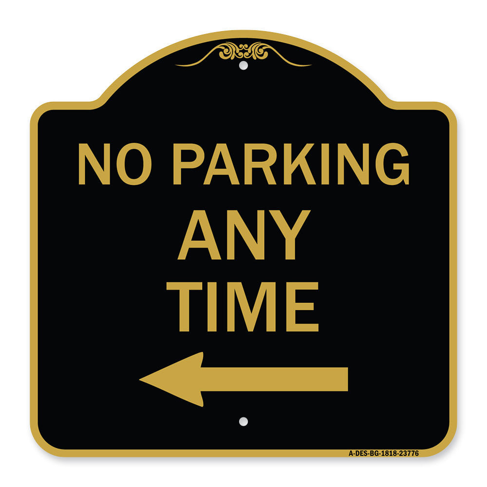 No Parking Anytime with Left Arrow