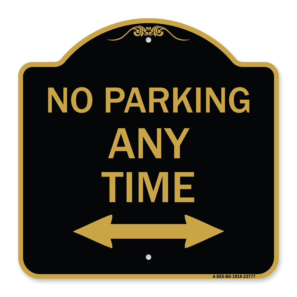 No Parking Anytime with Bidirectional Arrow