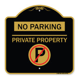 No Parking - Private Property (With No Parking Symbol)