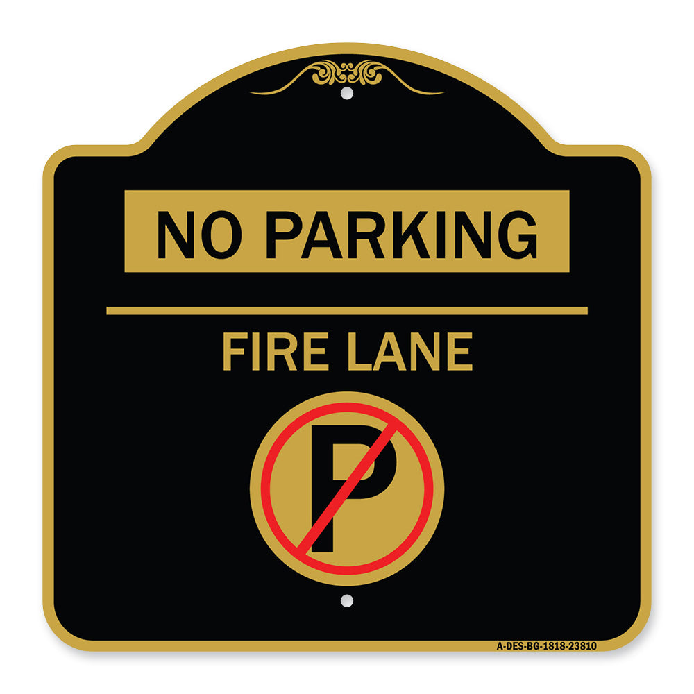 No Parking - Fire Lane (With No Parking Symbol)