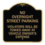No Overnight Street Parking Violators Will Be Towed Away at Vehicle Owner's Expense
