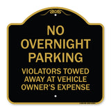 No Overnight Parking Violators Towed Away at Vehicle Owner's Expense