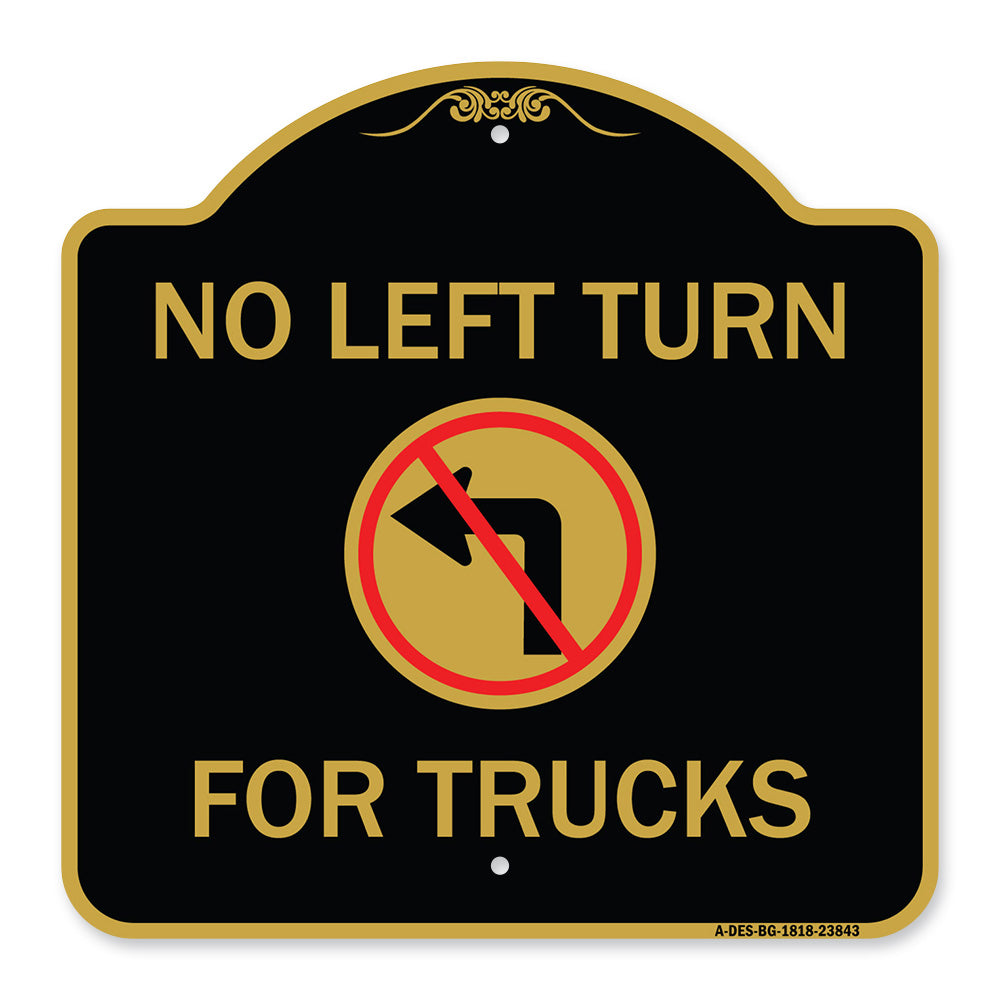 No Left Turn for Trucks with Graphic