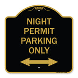Night Permit Parking Only (With Bi-Directional Arrow)