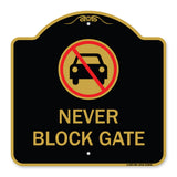 Never Block Gate with No Car Symbol