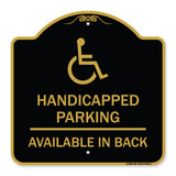 Handicapped Parking Available in Back with Graphic