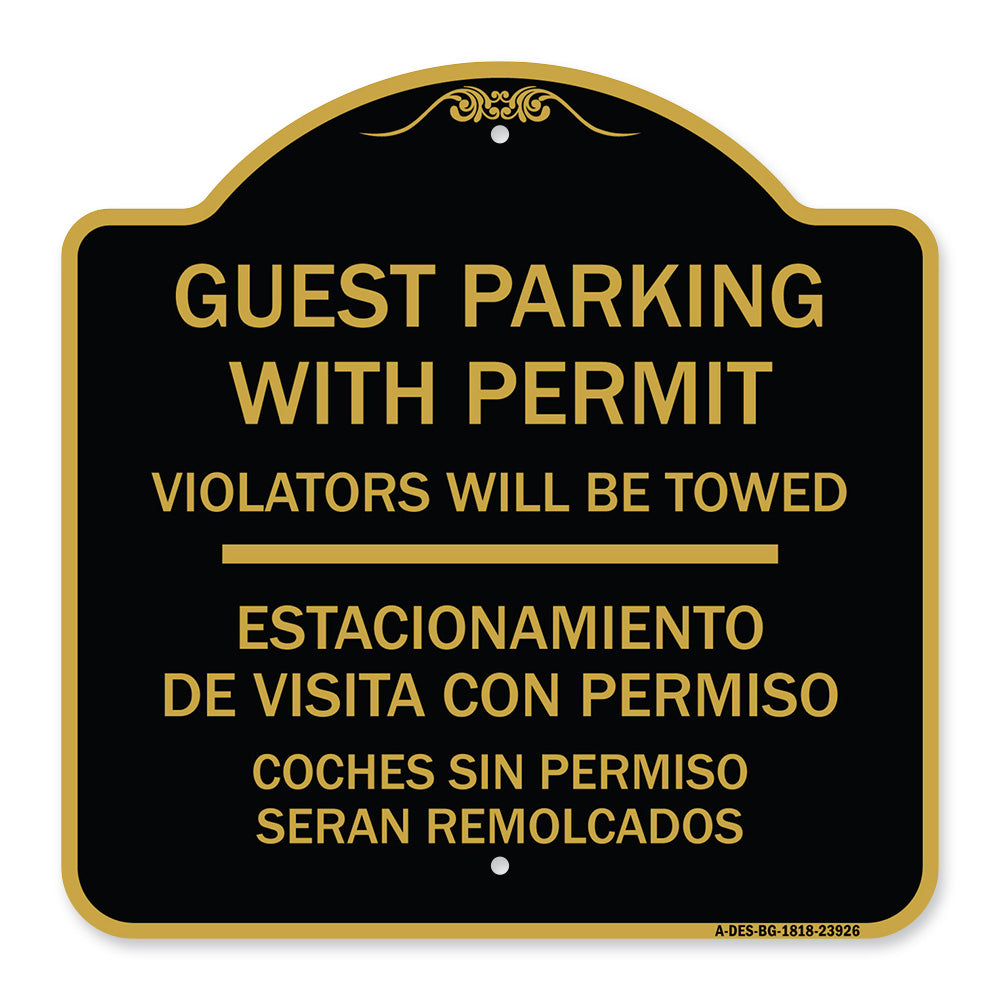 Guest Parking with Permit Violators Will Be Towed - Estacionamento De Visita Con Permiso Coches Sin Permiso Seran Remolcados