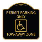 Georgia ADA Handicapped Parking Sign Accessible Permit Parking Only Tow-Away Zone with Symbol