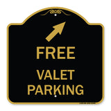 Free Valet Parking with Upper Right Arrow
