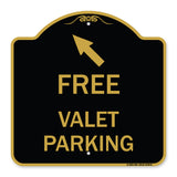 Free Valet Parking with Upper Left Arrow