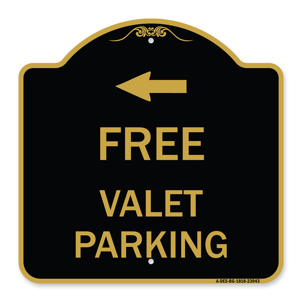 Free Valet Parking with Left Arrow