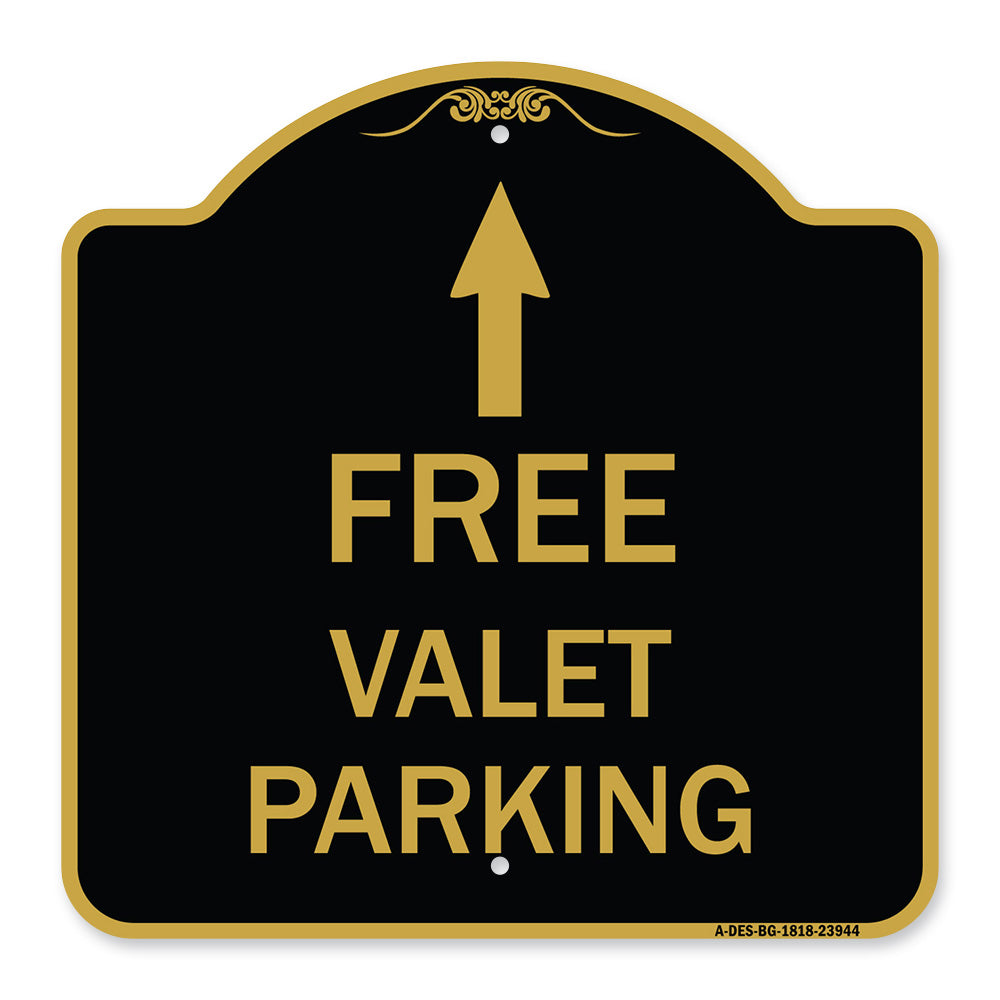 Free Valet Parking with Ahead Arrow