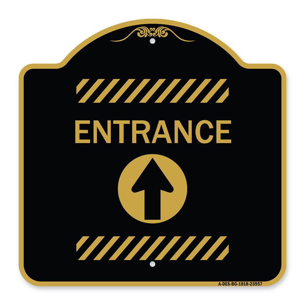 Flex Post Entrance with Straight Ahead Arrow Decal Only for Flex Paddle