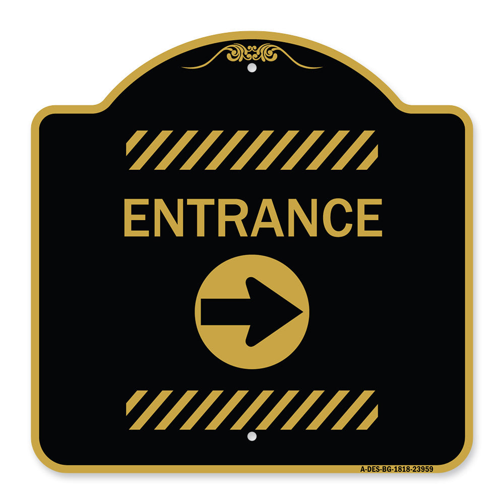 Flex Post Entrance with Right Arrow Decal Only for Flex Paddle