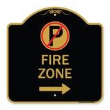 Fire Zone (No Parking Symbol and Right Arrow)