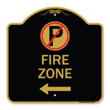 Fire Zone (No Parking Symbol and Left Arrow)