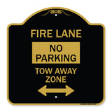Fire Lane Tow-Away Zone with Bidirectional Arrow