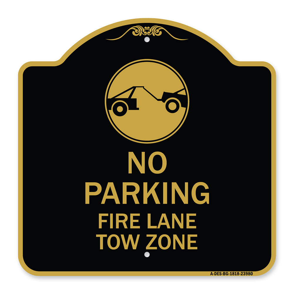 Fire Lane Tow Zone with Graphic