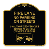 Fire Lanes No Parking on Streets Unauthorized Vehicles Towed at Owner Expense with Graphic