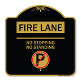 Fire Lane - No Stopping No Standing (With No Parking Symbol)