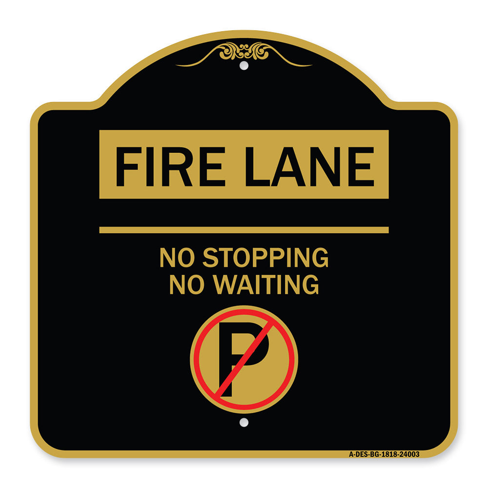 Fire Lane - No Parking No Waiting (With No Parking Symbol)