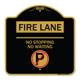 Fire Lane - No Parking No Waiting (With No Parking Symbol)