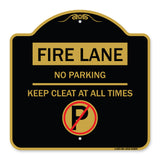Fire Lane - No Parking Keep Clear at All Times (With No Parking Symbol)