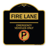 Fire Lane - Emergency Vehicles Only (With No Parking Symbol