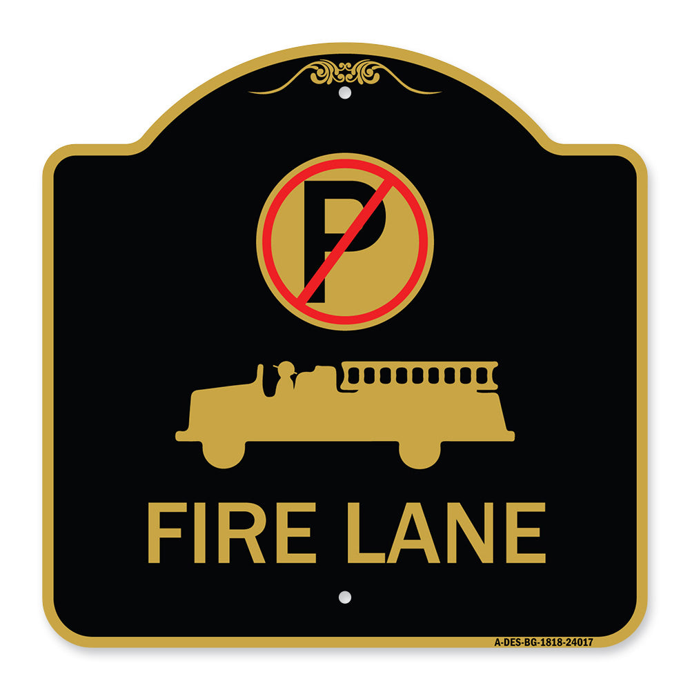 Fire Lane (With No Parking Symbol & Graphic)