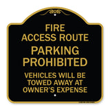 Fire Access Route Vehicles Will Be Towed Away at Owner Expense