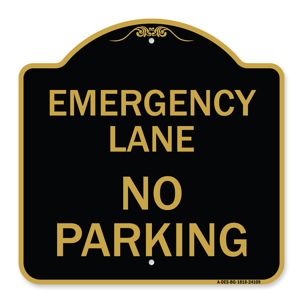 Emergency Lane No Parking Sign