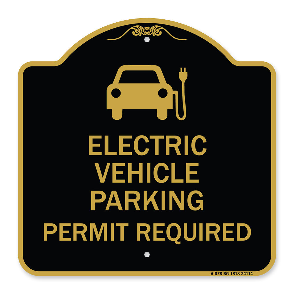 Electric Vehicle Parking Permit Required (With Electric Car Graphic)