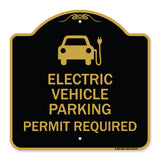 Electric Vehicle Parking Permit Required (With Electric Car Graphic)