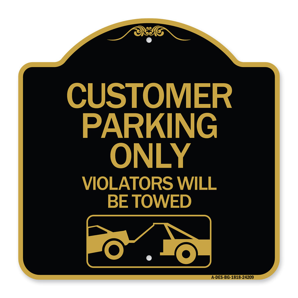 Customer Parking Only (Violators Will Be Towed) (Symbol)