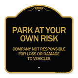 Company Not Responsible for Loss or Damage to Vehicles