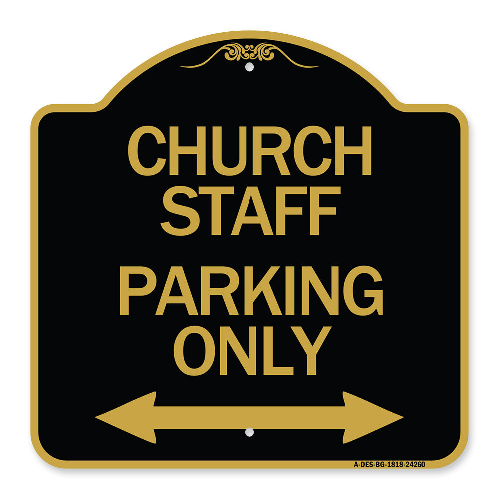 Church Staff Parking Only (With Bidirectional Arrow)