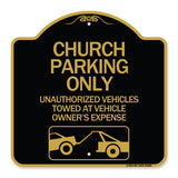 Church Parking Only - Unauthorized Vehicles Towed at Vehicle Owner's Expense (With Graphic)