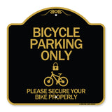 Bicycle Parking Only Please Secure Your Bike Properly (With Cycle and Lock Symbol)