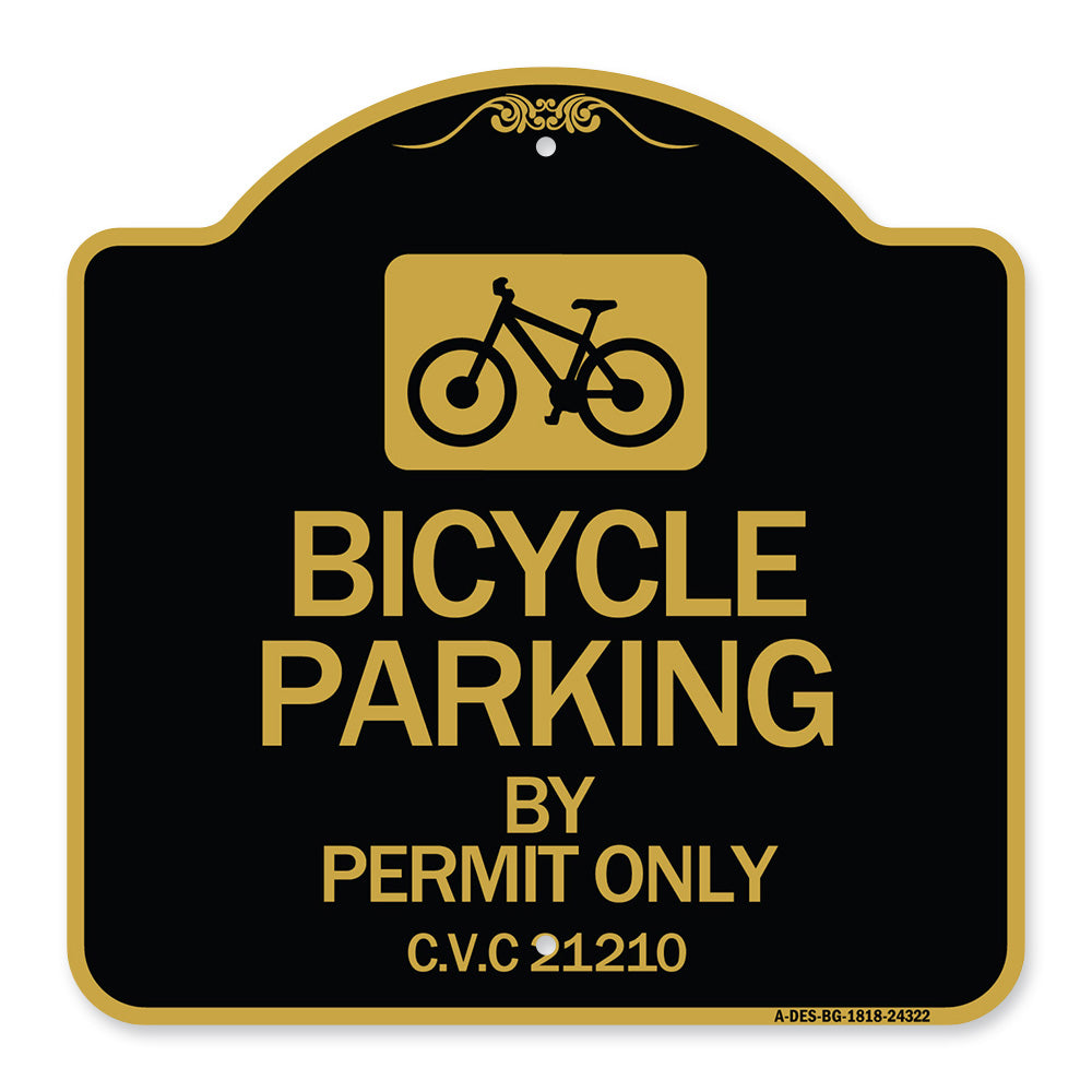 Bicycle Parking by Permit Only C.V.S. 21210 (With Bicycle Graphic)
